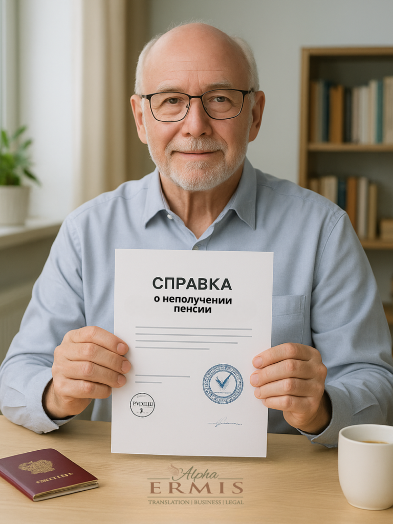 🌍 Alpha Ermis — надежное оформление справок о неполучении пенсии из России, Грузии и Казахстана!